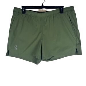 On Cloud Essential Running Shorts Mens Size XXL Taiga Green 5" Inseam Lined NEW